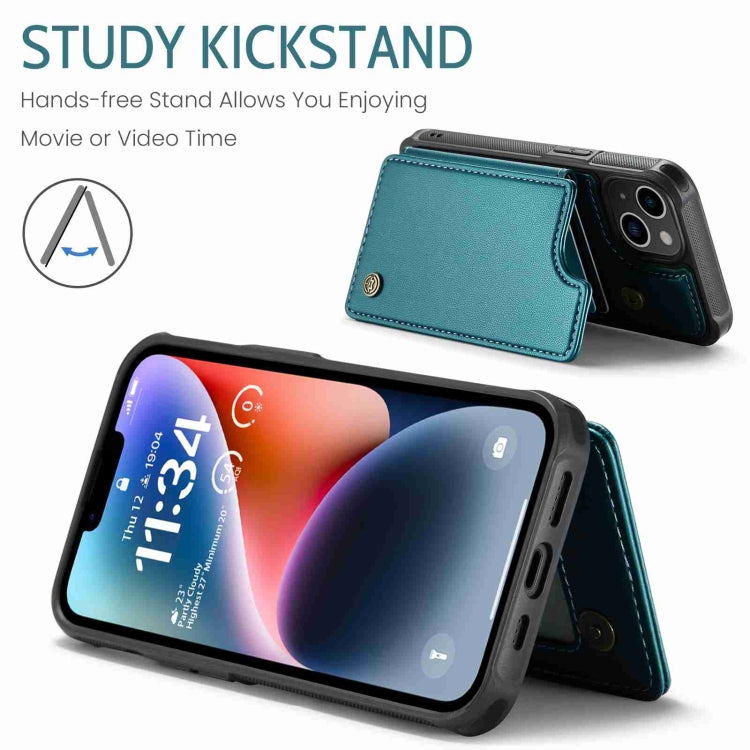 For iPhone 14 CaseMe C22 Card Slots Holder RFID Anti-theft Phone Case(Blue Green) - free shipping - PMC Jewellery - Order now!