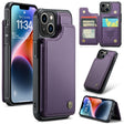 For iPhone 14 CaseMe C22 Card Slots Holder RFID Anti-theft Phone Case(Purple) - free shipping - PMC Jewellery - Order now!