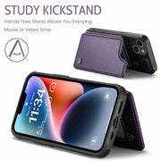 For iPhone 14 CaseMe C22 Card Slots Holder RFID Anti-theft Phone Case(Purple)