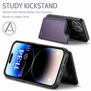 For iPhone 14 Pro CaseMe C22 Card Slots Holder RFID Anti-theft Phone Case(Purple)