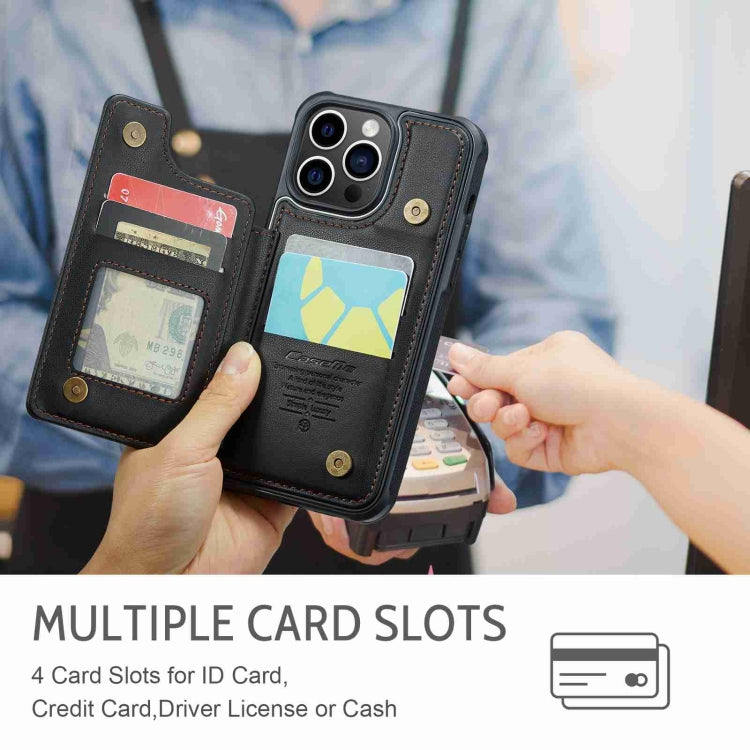 For iPhone 14 Pro CaseMe C22 Card Slots Holder RFID Anti-theft Phone Case(Black) - free shipping - PMC Jewellery - Order now!