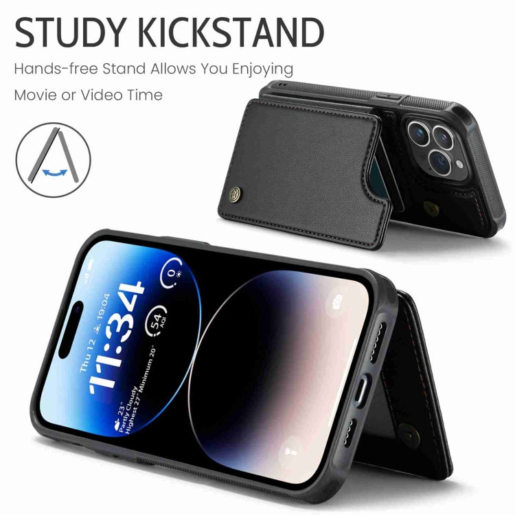 For iPhone 14 Pro Max CaseMe C22 Card Slots Holder RFID Anti-theft Phone Case(Black) - iPhone 14 Pro Max Cases by CaseMe | Online Shopping South Africa | PMC Jewellery | Buy Now Pay Later Mobicred