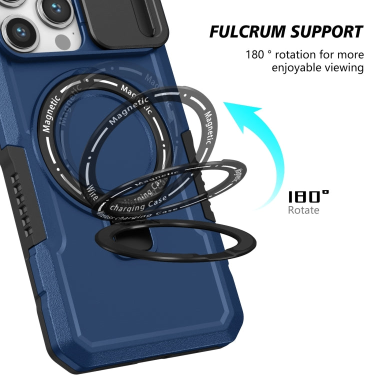 For iPhone 15 Pro Max Sliding Camshield Magsafe Holder TPU Hybrid PC Phone Case(Royal Blue) - iPhone 15 Pro Max Cases by PMC TechLife | Online Shopping South Africa | PMC TechLife