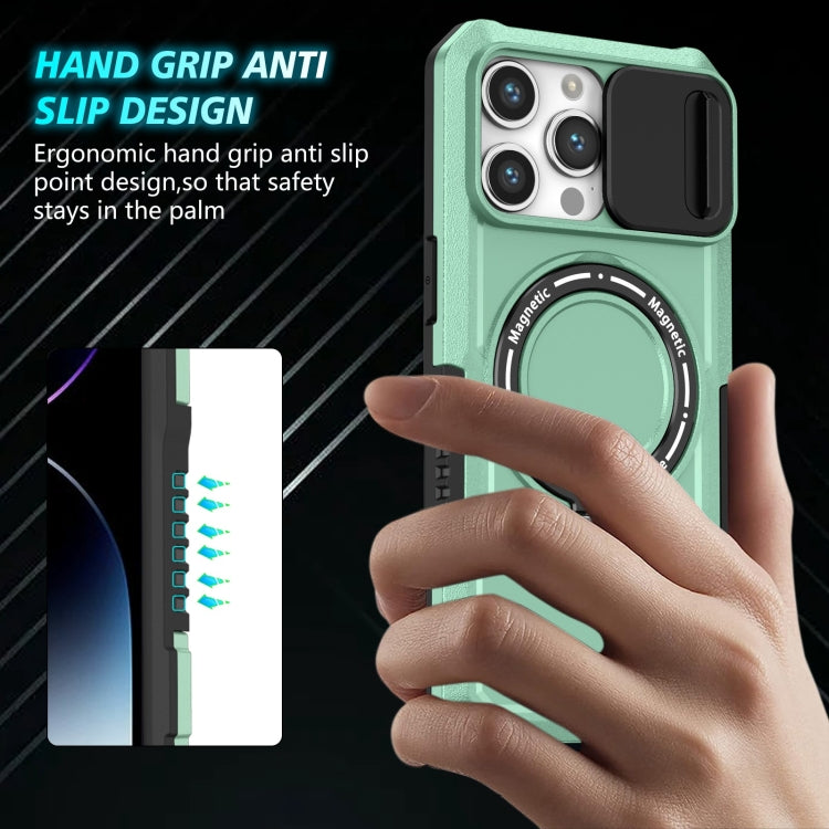 For iPhone 14 Pro Max Sliding Camshield MagSafe Holder TPU Hybrid PC Phone Case(Light Blue) - free shipping - PMC TechLife - Order now!