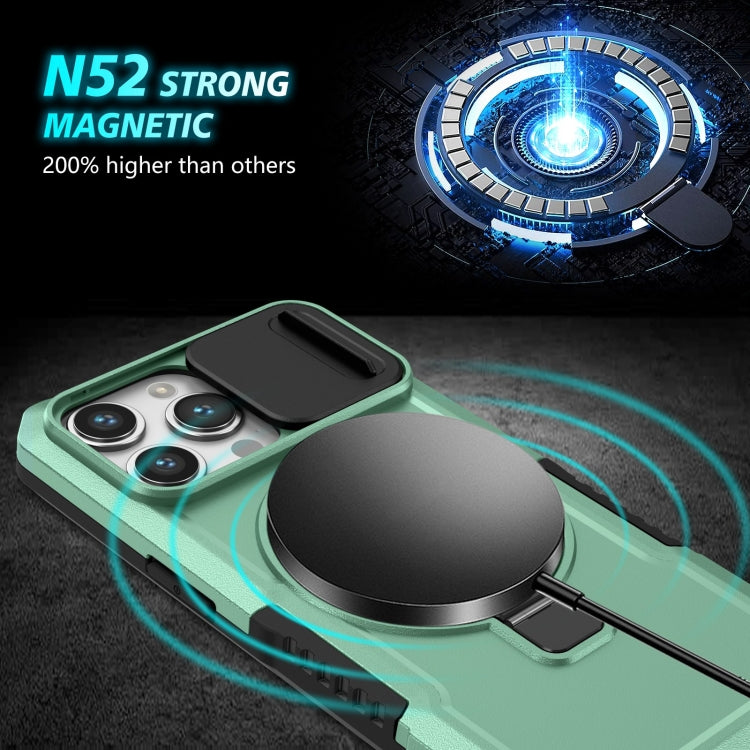 For iPhone 14 Pro Max Sliding Camshield MagSafe Holder TPU Hybrid PC Phone Case(Light Blue) - free shipping - PMC TechLife - Order now!