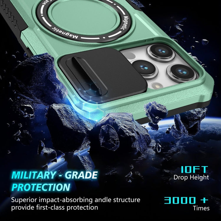 For iPhone 14 Pro Max Sliding Camshield MagSafe Holder TPU Hybrid PC Phone Case(Light Blue) - free shipping - PMC TechLife - Order now!