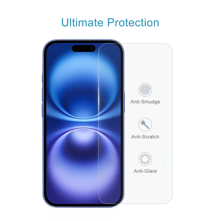 For iPhone 16 10pcs 0.26mm 9H 2.5D Tempered Glass Film