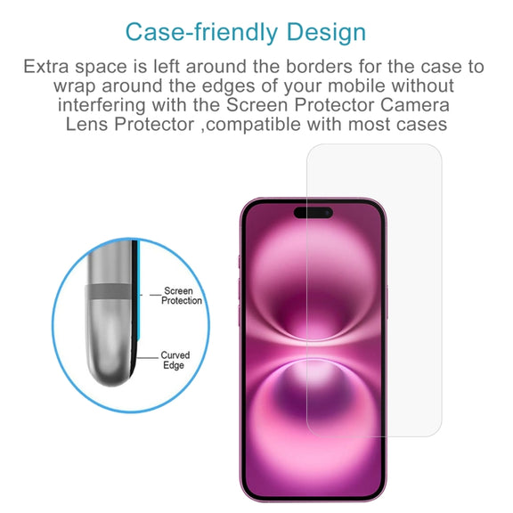 For iPhone 16 Plus 10pcs 0.26mm 9H 2.5D Tempered Glass Film