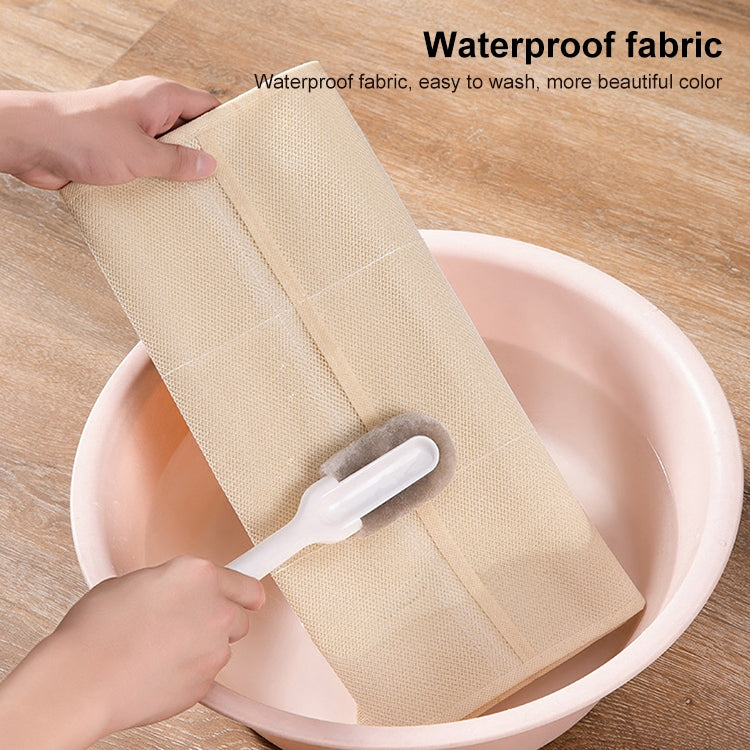 6+6 Grids Underwear Storage Bag Non-woven Double-sided Hanging Storage Bag(Beige)