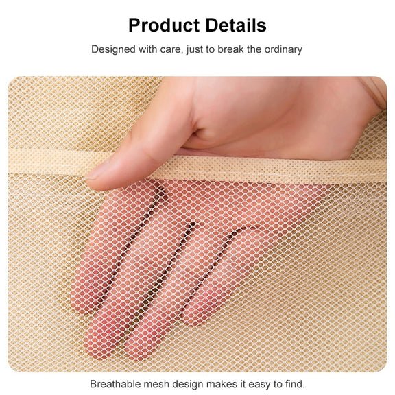 12+24 Grids Underwear Storage Bag Non-woven Double-sided Hanging Storage Bag(Beige)