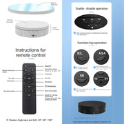 22cm Mirror Electric Rotating Display Stand Live Video Shooting Props Turntable With Remote Control(White)