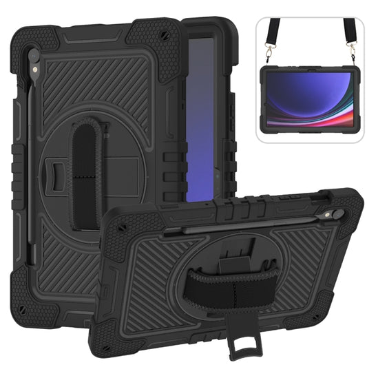 For Samsung Galaxy Tab S9 360 Degree Rotation PC Contrast Silicone Tablet Case(Black) - free shipping - PMC Jewellery - Order now!