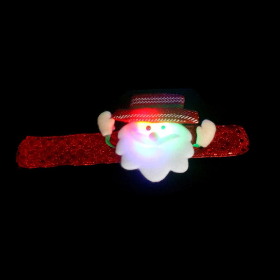 Santa Style Flash Light Merry Christmas Slap Pat Circle Wristband(Sequins Light Santa Claus)