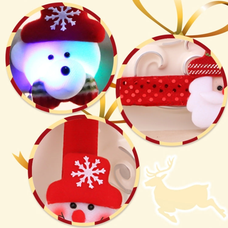 Santa Style Flash Light Merry Christmas Slap Pat Circle Wristband(Sequins Light Snowman)
