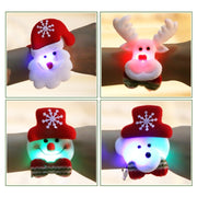 Santa Style Flash Light Merry Christmas Slap Pat Circle Wristband(Flannel Light Bear)