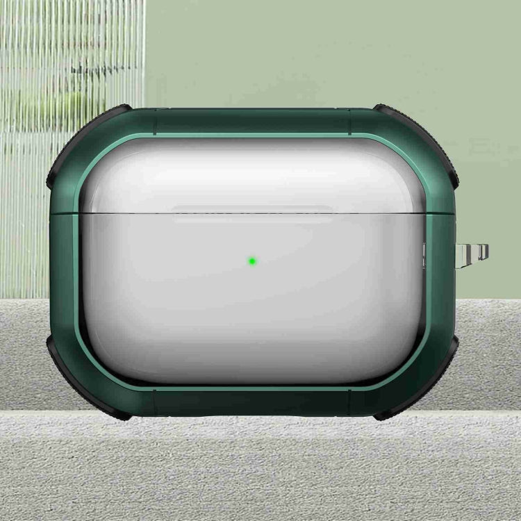 For AirPods Pro 2 Thunder Transparent Armor Wireless Earphones Protective Case(Green) - For AirPods Pro 2 by PMC Jewellery | Online Shopping South Africa | PMC Jewellery | Buy Now Pay Later Mobicred