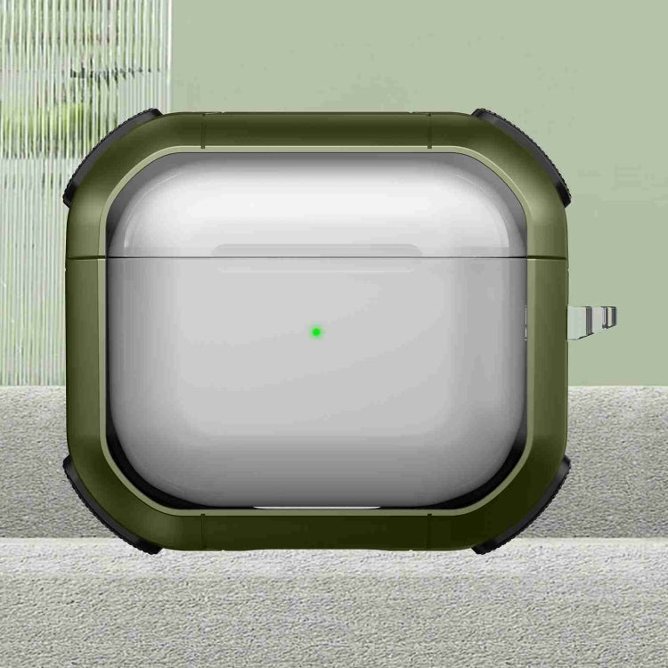 For AirPods 3 Thunder Transparent Armor Wireless Earphones Protective Case(Army Green) - For AirPods 3 by PMC Jewellery | Online Shopping South Africa | PMC Jewellery | Buy Now Pay Later Mobicred