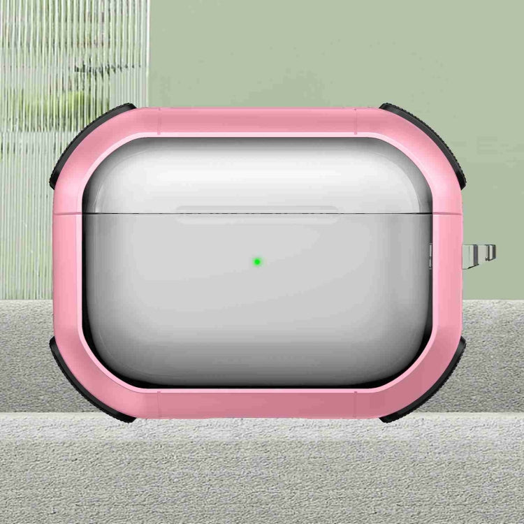 For AirPods Pro Thunder Transparent Armor Wireless Earphones Protective Case(Pink) - For AirPods Pro by PMC Jewellery | Online Shopping South Africa | PMC Jewellery | Buy Now Pay Later Mobicred