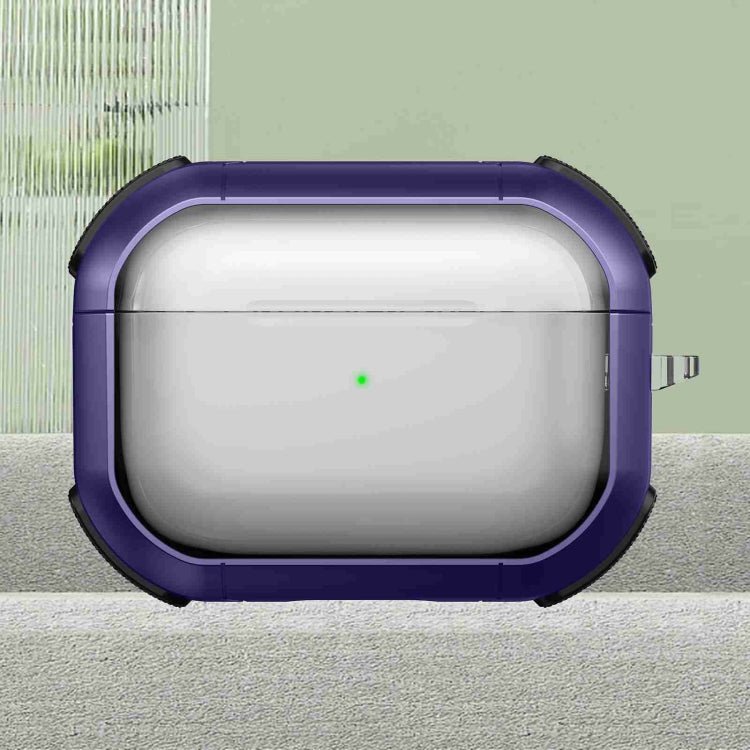 For AirPods Pro Thunder Transparent Armor Wireless Earphones Protective Case(Purple) - For AirPods Pro by PMC Jewellery | Online Shopping South Africa | PMC Jewellery | Buy Now Pay Later Mobicred