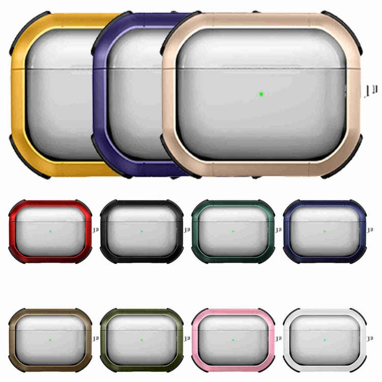 For AirPods Pro Thunder Transparent Armor Wireless Earphones Protective Case(White)