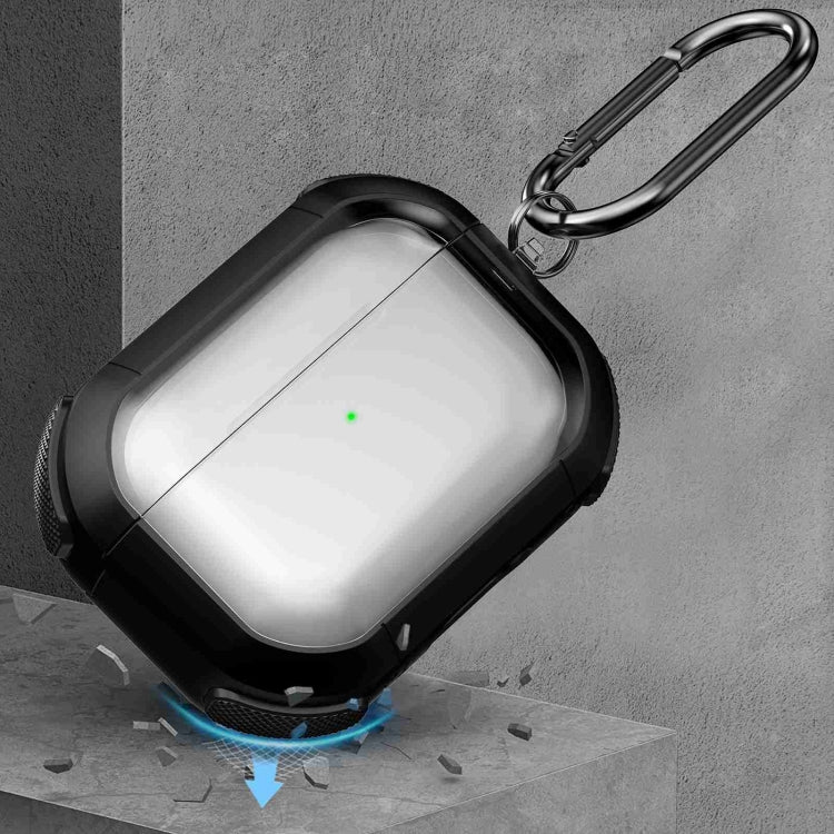 For AirPods 2 / 1 Thunder Transparent Armor Wireless Earphones Protective Case(Red) - For AirPods 1/2 by PMC Jewellery | Online Shopping South Africa | PMC Jewellery | Buy Now Pay Later Mobicred