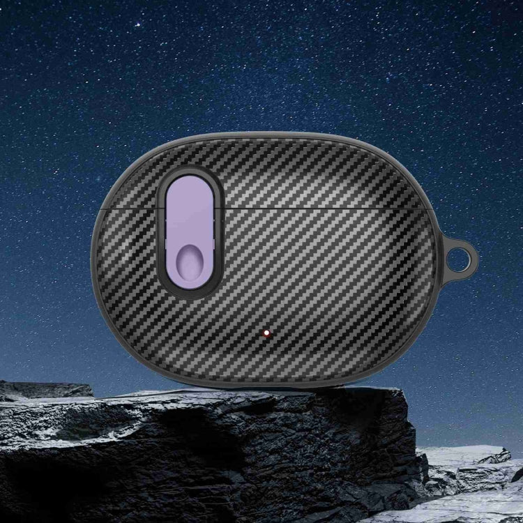 For Beats Studio Buds Switch Carbon Fiber Wireless Earphones Protective Case(Black Purple) - Other Case by PMC Jewellery | Online Shopping South Africa | PMC Jewellery | Buy Now Pay Later Mobicred