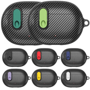 For Beats Studio Buds Switch Carbon Fiber Wireless Earphones Protective Case(Black Light Green)