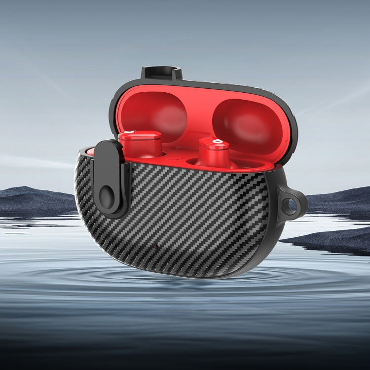 For Beats Studio Buds Switch Carbon Fiber Wireless Earphones Protective Case(Black Yellow) - Other Case by PMC Jewellery | Online Shopping South Africa | PMC Jewellery | Buy Now Pay Later Mobicred