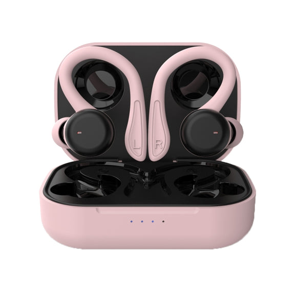 T&G T40 TWS IPX6 Water-resistant Hanging Ear Wireless Bluetooth Earphones with Charging Box(Pink)