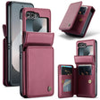 For Samsung Galaxy Z Flip6 5G CaseMe C22 PC+TPU Business Style RFID Anti-theft Leather Phone Case(Wine Red) - Galaxy Z Flip6 5G Cases by CaseMe | Online Shopping South Africa | PMC Jewellery | Buy Now Pay Later Mobicred