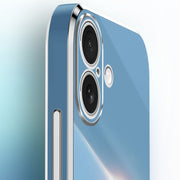 For iPhone 16 XINLI Straight Edge 6D Electroplate TPU Phone Case with Ring Holder(Hawthorn Red)