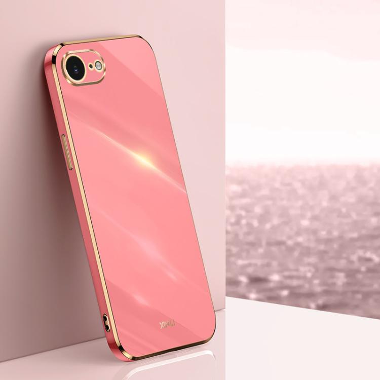 For iPhone 16e XINLI Straight Edge 6D Electroplate TPU Phone Case(Hawthorn Red) - free shipping - PMc TechLife - Order now!