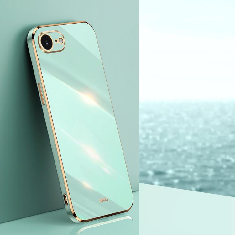 For iPhone 16e XINLI Straight Edge 6D Electroplate TPU Phone Case(Mint Green) - free shipping - PMc TechLife - Order now!