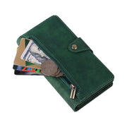 For Google Pixel 8 Rivet Buckle 9 Cards Three Fold Leather Phone Case(Green)