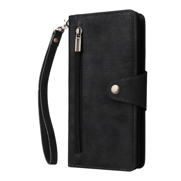For Google Pixel 8 Pro Rivet Buckle 9 Cards Three Fold Leather Phone Case(Black)