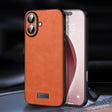 For iPhone 16 SULADA Shockproof TPU Hybrid Handmade Leather Phone Case(Orange) - iPhone 16 Cases by SULADA | Online Shopping South Africa | PMC TechLife | Buy Now Pay Later Mobicred