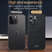 For iPhone 16 Pro SULADA Shockproof TPU Hybrid Handmade Leather Phone Case(Brown)