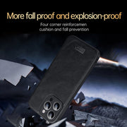 For iPhone 16 Plus SULADA Shockproof TPU Hybrid Handmade Leather Phone Case(Orange)