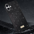 For iPhone 16 SULADA Glittery PC Hybrid TPU Handmade Leather Phone Case(Black) - free shipping - PMC TechLife - Order now!