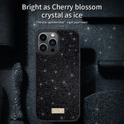 For iPhone 15 Plus SULADA Glittery PC Hybrid TPU Handmade Leather Phone Case(Red)