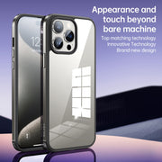 For iPhone 15 Pro Max SULADA Metal Frame + Nano Glass + TPU Phone Case(Dark Purple)