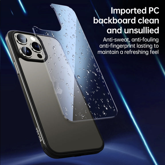 For iPhone 15 SULADA Metal Frame + Nano Glass + TPU Phone Case(Gold)