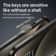 For iPhone 15 Pro Max SULADA Metal Frame + Nano Glass + TPU Phone Case(Dark Purple)