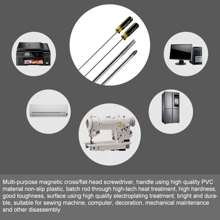 Extended Screwdriver 12 inch Cross-shaped Screwdriver Special Long Magnetic Sewing Machine Machine Repair Screwdriver(Cross) - Screwdriver by PMC TechLife | Online Shopping South Africa | PMC TechLife