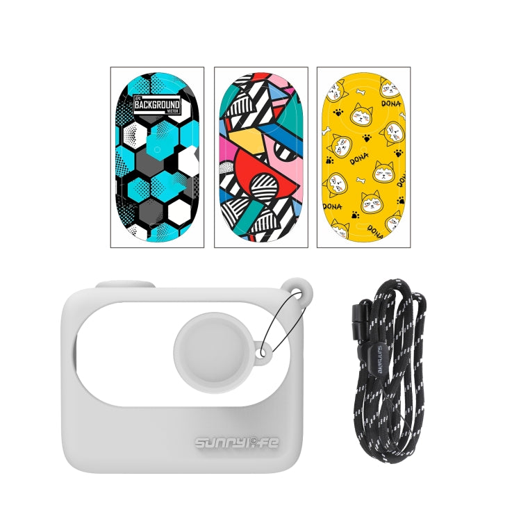 For Insta360 GO 3 Sunnylife Silicone Case Stickers Skin Wrap Lens Cover with Neck Strap(White) - Case & Bags by Sunnylife | Online Shopping South Africa | PMC TechLife | Buy Now Pay Later Mobicred