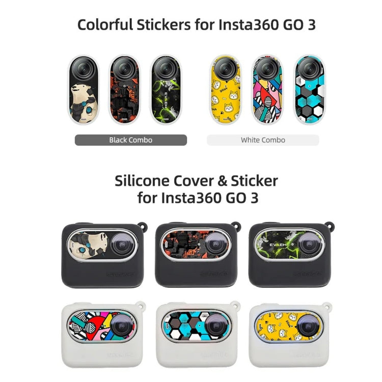 For Insta360 GO 3 Sunnylife Silicone Case Stickers Skin Wrap Lens Cover with Neck Strap(Black)