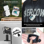 For Insta360 GO 3 Sunnylife Silicone Case Stickers Skin Wrap Lens Cover with Neck Strap(Black)