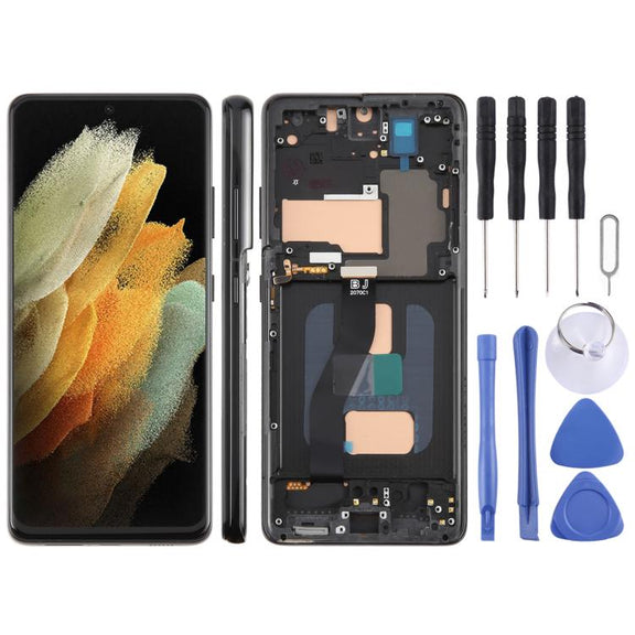 For Galaxy S21 Ultra 5G SM-G998B 6.66 inch TFT LCD Screen Digitizer Full Assembly with Frame, Not Supporting Fingerprint Identification