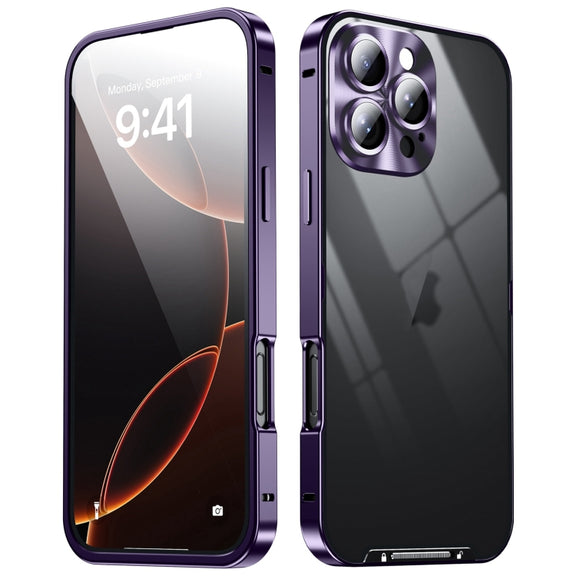 For iPhone 16 Pro Frosted Metal Phone Case(Purple)