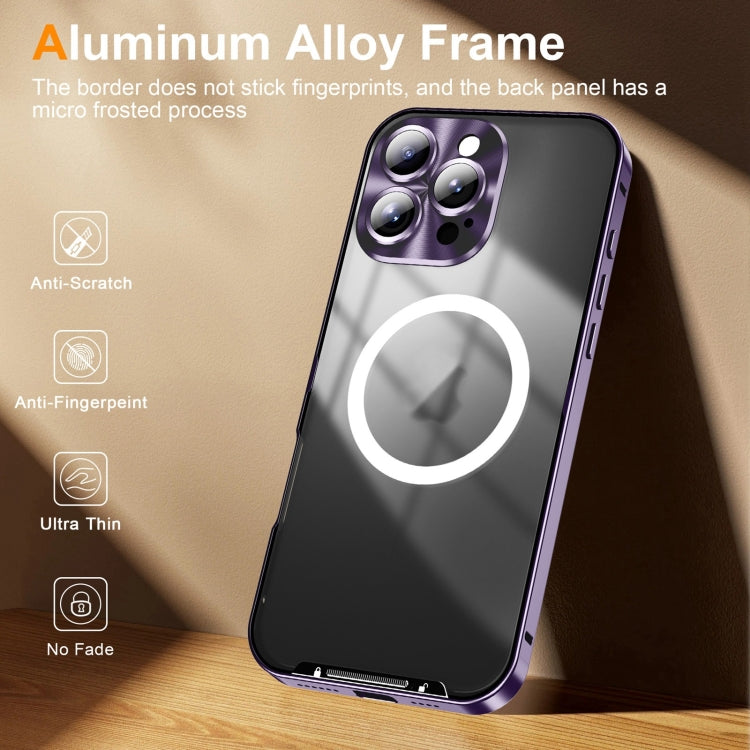 For iPhone 16 Pro Frosted Metal Phone Case(Purple)